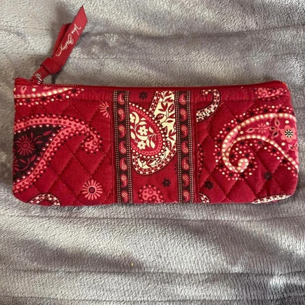 Vera Bradley Red Mesa Bandana Paisley wallet and check book cover set clean